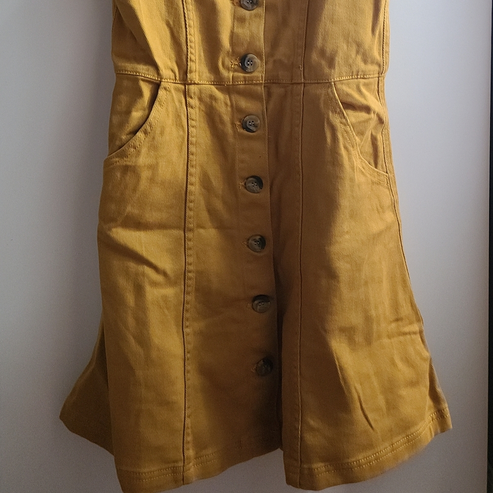 H&M Yellow Button Down Mini Dress - Picture 3 of 7